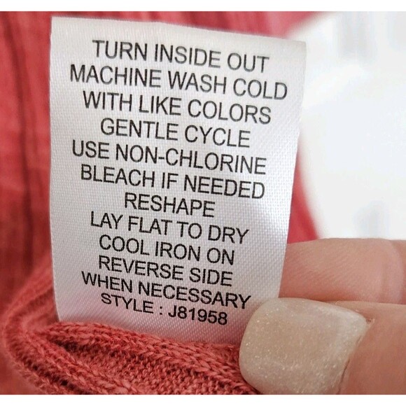 Hooked Up Long Knit Open Cardigan women's LARGE Coral EUC, Beachy, Boho, Casual - Picture 7 of 9